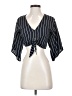 Pull&Bear Blue Short Sleeve Blouse Size S - photo 1