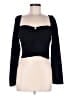 Lulus 100% Polyester Black Long Sleeve T-Shirt Size M - photo 1