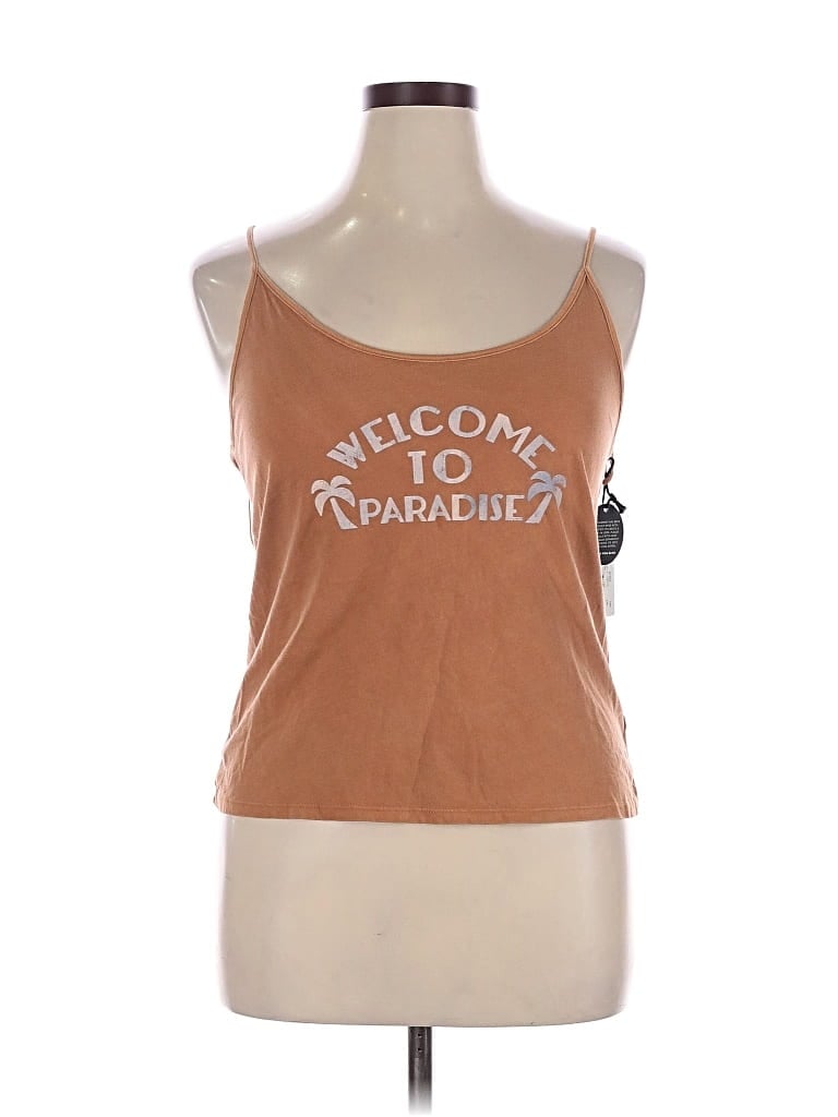 Pre-owned Amuse Society Tank Top Brown Sweetheart Neckline Tops
