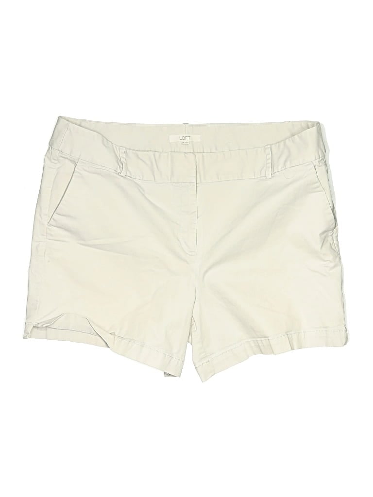 Pre-owned Ann Taylor Loft Khaki Shorts In Ivory