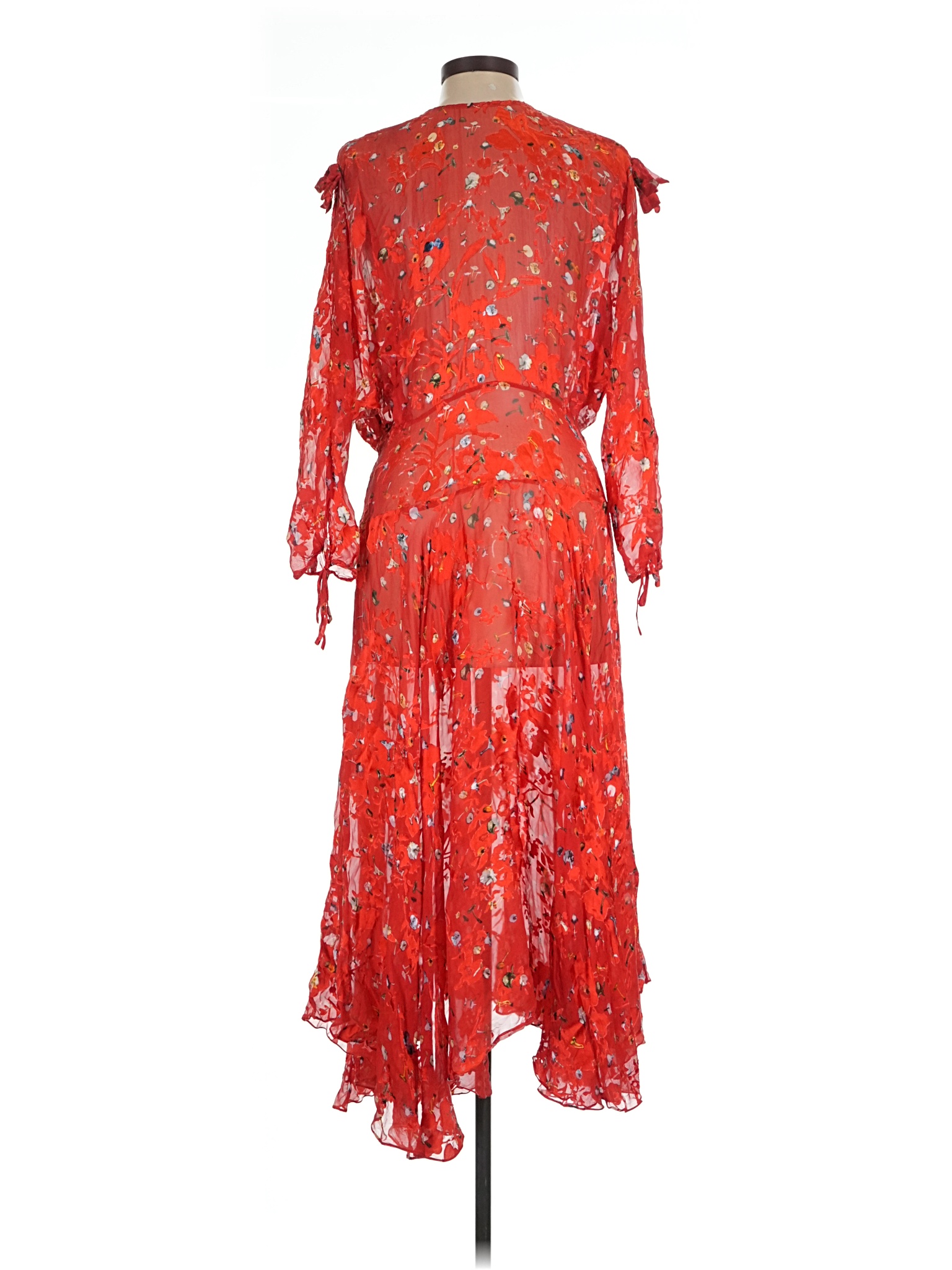 preen red lace dress Crew Neck Long Dress