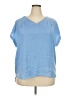 Simply Vera Vera Wang 100% Polyester Blue Short Sleeve Blouse Size XXL - photo 1