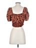 Leith 100% Elastic Brown Short Sleeve Blouse Size S - photo 2