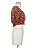 Leith 100% Elastic Brown Short Sleeve Blouse Size S - photo 4