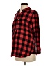 Old Navy 100% Cotton Checkered-gingham Red Long Sleeve Button-Down Shirt Size Sm Maternity - photo 1