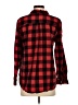 Old Navy 100% Cotton Checkered-gingham Red Long Sleeve Button-Down Shirt Size Sm Maternity - photo 2