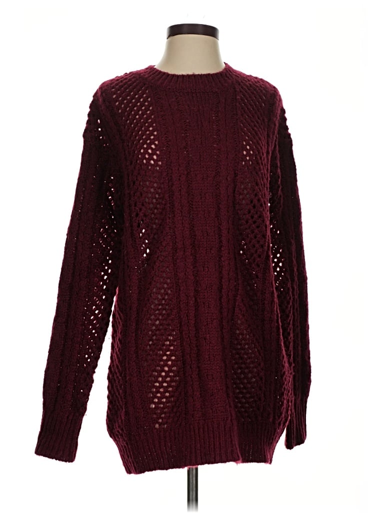 Pre-owned John & Jenn Pullover Sweater In Burgundy