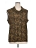 Susan Lawrence Animal Print Gold Sleeveless Blouse Size 1X - photo 1