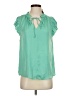 Hausen 100% Polyester Green Short Sleeve Blouse Size XS - photo 1