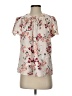 Adrienne Vittadini 100% Polyester Floral Ivory Short Sleeve Blouse Size S - photo 1
