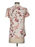 Adrienne Vittadini 100% Polyester Floral Ivory Short Sleeve Blouse Size S - photo 2