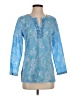 J. McLaughlin Blue 3/4 Sleeve Blouse Size S - photo 1