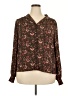 DR2 Paisley Brown Long Sleeve Blouse Size XXL - photo 1