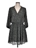 Lush 100% Polyester Print Gray Casual Dress Size L - photo 1
