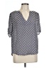 Joie 100% Silk Blue Short Sleeve Silk Top Size L - photo 1