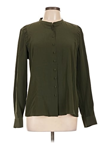 FRAME Long Sleeve Silk Top (view 1)