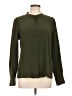 FRAME 100% Silk Solid Green Long Sleeve Silk Top Size L - photo 1