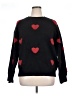 Unbranded 100% Polyester Hearts Black Pullover Sweater Size XL - photo 1