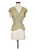 Max Studio 100% Polyester Yellow Short Sleeve Blouse Size XS - photo 1