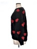 Unbranded 100% Polyester Hearts Black Pullover Sweater Size XL - photo 5