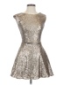TOBI 100% Polyamide Metallic Silver Cocktail Dress Size S - photo 1