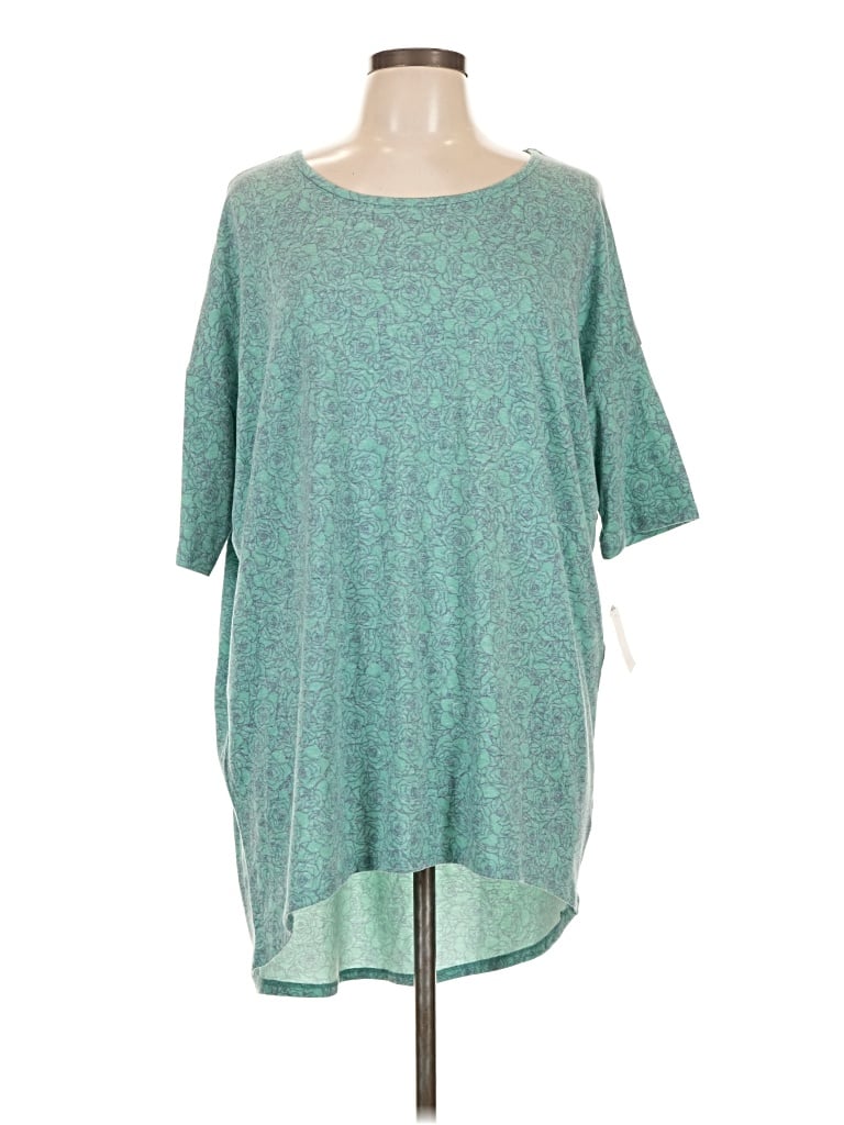 Pre-owned Lularoe 3/4 Sleeve T-shirt In Teal