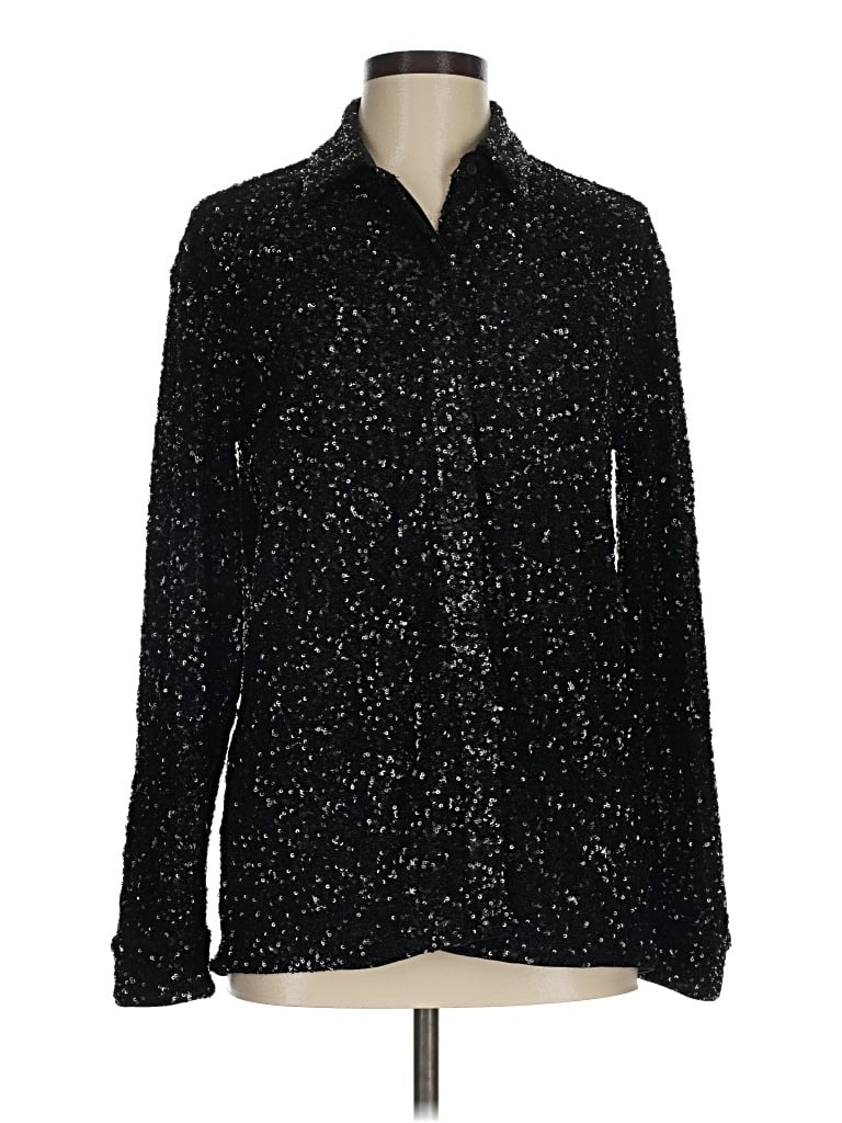 Pre-owned Express Long Sleeve Blouse In Black
