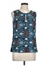 Tory Burch 100% Silk Blue Sleeveless Silk Top Size 12 - photo 1
