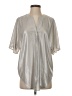 Chico's 100% Polyester Metallic Silver Short Sleeve Blouse Size Sm (0) - photo 1