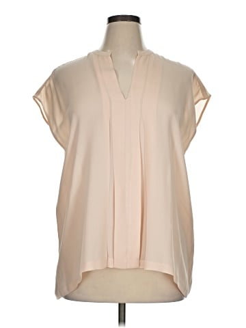 Vince. Short Sleeve Silk Top (view 1)