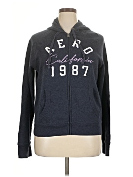AEROPOSTALE フード付きジップアップパーカー グレー Aeropostale NY 
