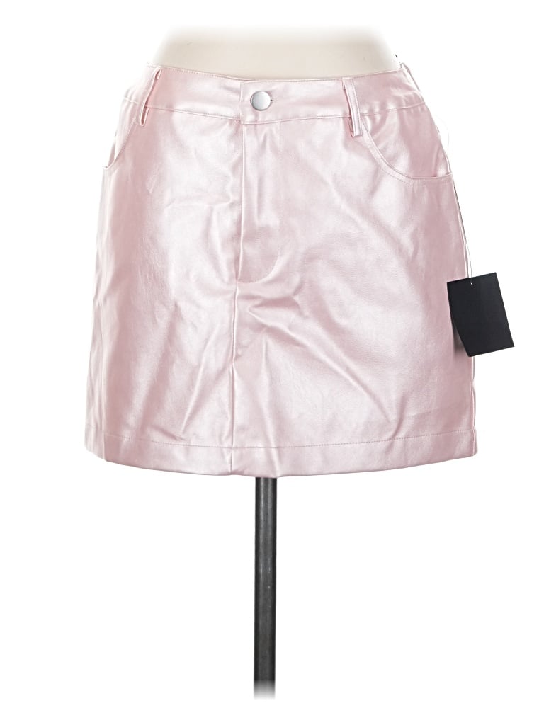 Pre-owned Lulus Faux Leather Skirt In Pink