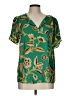 DR2 100% Polyester Green Short Sleeve Blouse Size L - photo 1