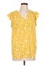 Fun2Fun Yellow Short Sleeve Blouse Size L - photo 1