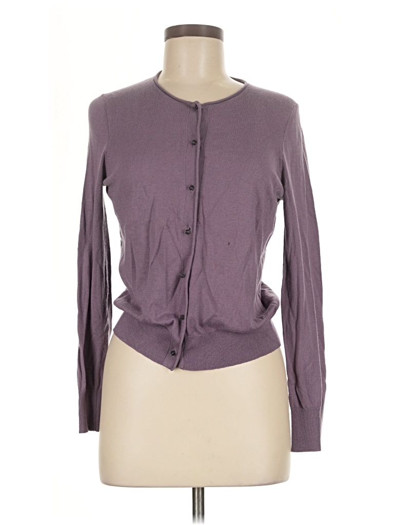 Pre-owned Ann Taylor Cardigan Sweater In Purple
