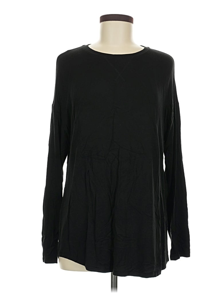 Pre-owned Time And Tru Long Sleeve T-shirt In Black