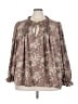 Torrid 100% Polyester Brown Long Sleeve Blouse Size 5X Plus (5) - photo 1