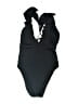 Unbranded Solid Black One Piece Swimsuit Size M - photo 1
