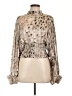 Shein 100% Polyester Metallic Silver Long Sleeve Blouse Size L - photo 1