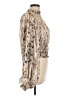 Shein 100% Polyester Metallic Silver Long Sleeve Blouse Size L - photo 4