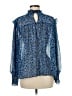 New Look 100% Polyester Blue Long Sleeve Blouse Size 8 - photo 2