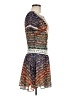 Bebe 100% Polyester Print Blue Casual Dress Size 0 - photo 4
