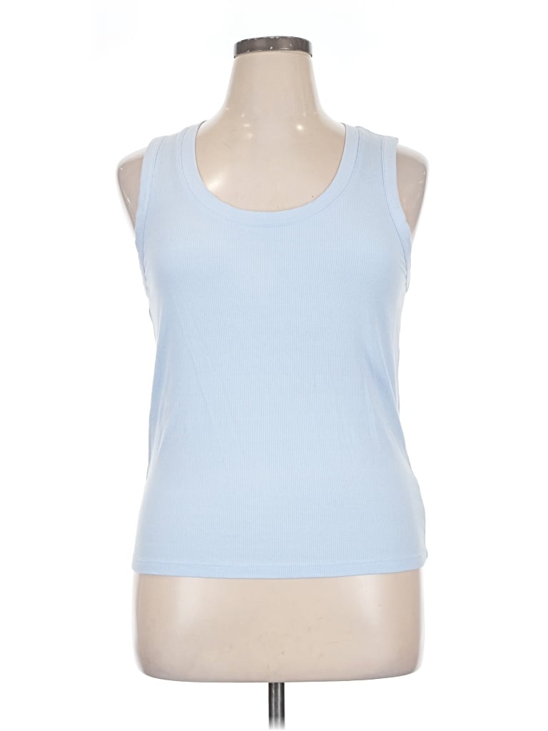 Pre-owned Nine West Tank Top Blue Halter Neckline Tops