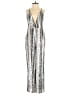 NBD 100% Polyester Stripes Silver Jumpsuit Size XS - photo 1