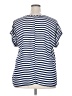 Poema 100% Polyester Stripes Blue Short Sleeve T-Shirt Size 2X - photo 2