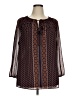 Daniel Rainn 100% Polyester Brown 3/4 Sleeve Blouse Size 1X - photo 1