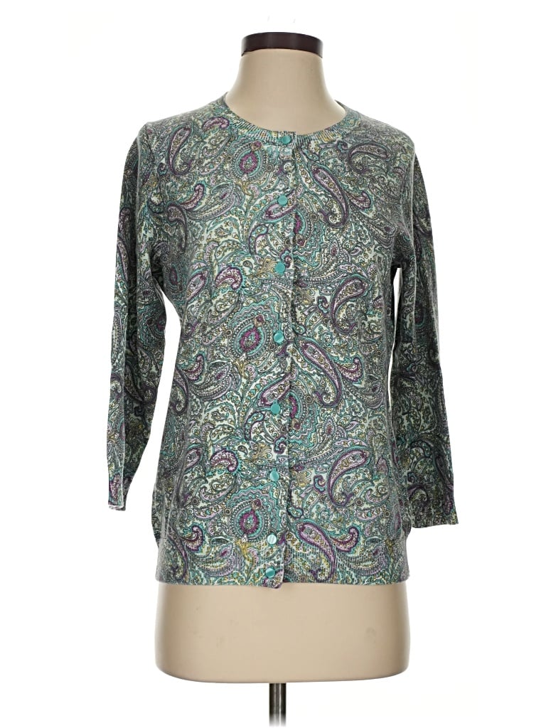 Pre-owned Talbots Outlet Cardigan Sweater In Teal