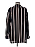 Lush 100% Polyester Stripes Black Long Sleeve Blouse Size M - photo 2