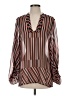 CAbi 100% Polyester Stripes Brown Long Sleeve Blouse Size S - photo 1