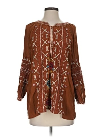 Johnny Was Long Sleeve Silk Top (view 1)